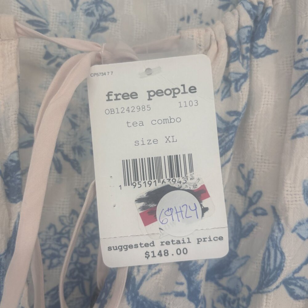 Free People Blue and White Floral Mini Dress - Picture 4 of 5